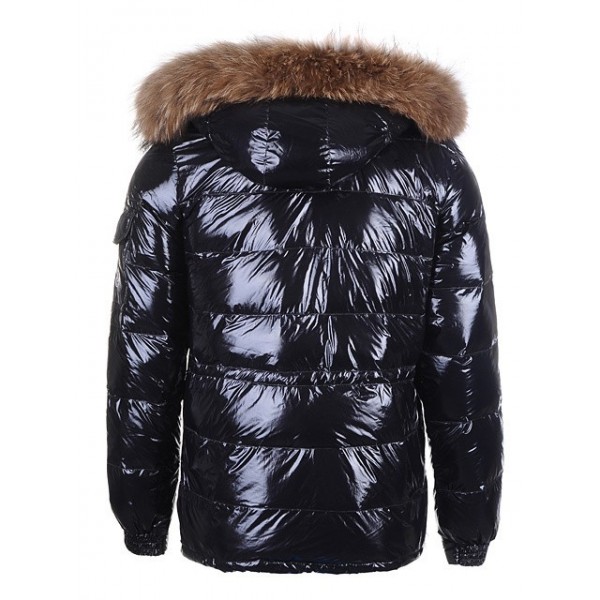Moncler Nero Fur Cap and slash caldo Uomo Cappotti uscita